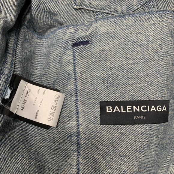 Balenciaga Campaign Logo Embroidered Denim Jacket - Picture 8 of 8